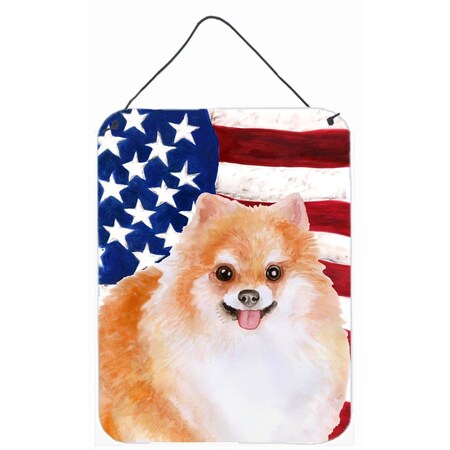 Carolines Treasures Pomeranian No. 2 Patriotic Wall or Door Hanging Prints BB9716DS1216